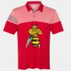 Men's Heathered 3-Stripes Colorblocked Polo Thumbnail